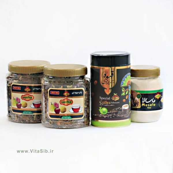 پکیج آشنایی ویتاسیب دو عدد چای میوه ای یک عدد چای ماسالا یک عدد قهوه یزدی